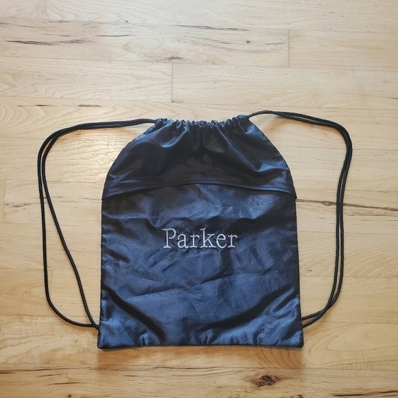 THIRTY One "Parker" Drawstring Cinch Sac Backpack Black Gray Twill - Picture 3 of 12